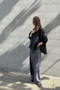WIDE PANTS BOTANICAL COLAR
